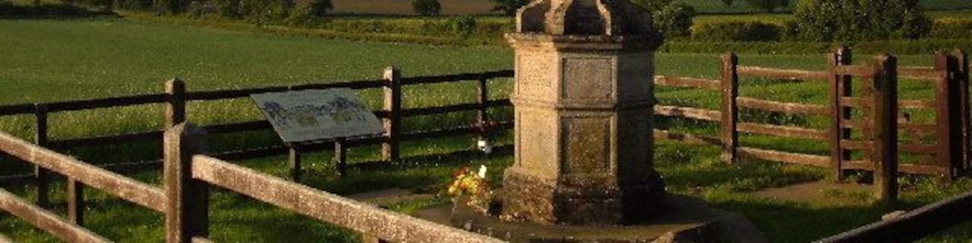 Naseby Monument. Looking towards Long Hold Spinney across the battlefield site.