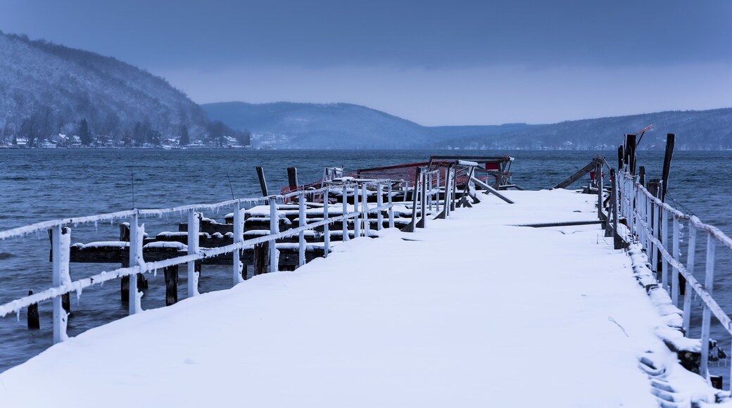 Winter & Snow Scene - Abandoned Dock - Keuka Lake - Hammondsport, New York