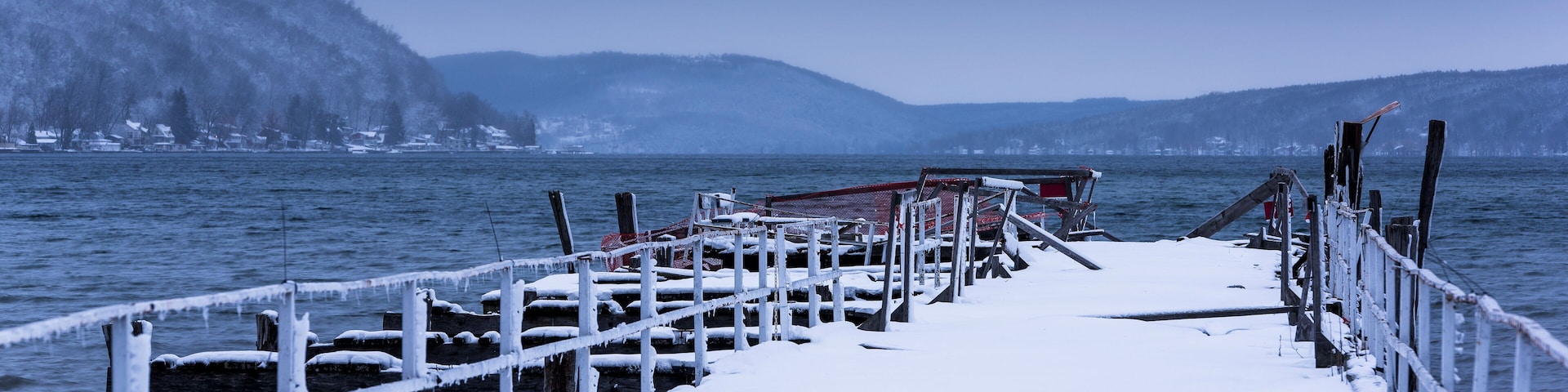 Winter & Snow Scene - Abandoned Dock - Keuka Lake - Hammondsport, New York