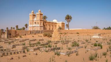 French cemetery with tomb of Charles de Foucauld in El Ménia, Algeria