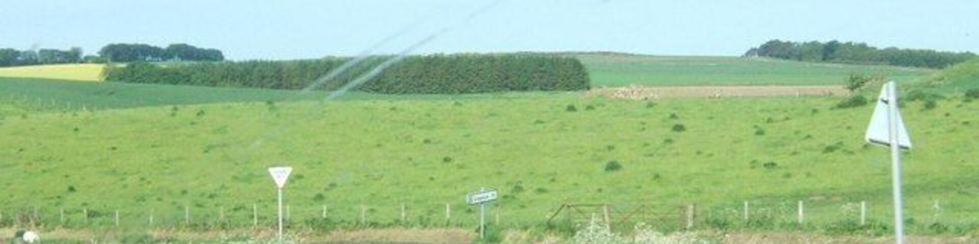 Road junction near Blebo Hole Approaching the main road, coming down from the Craigtoun road.