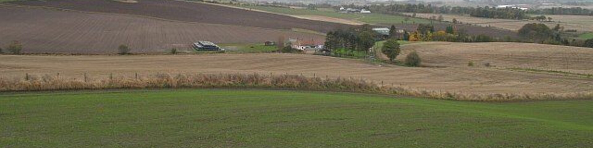 Easter Clunie Farmland between the Ochils and Tay, seen from Woodriffe Road.