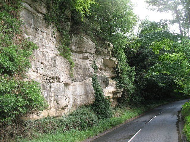 Charlie's Rock This came as a bit of a surprise, a big crag in otherwise gentle scenery. Sadly it is a very soft sandstone, and no good for climbing. The sandstone is part of the Strathclyde Group of Carboniferous age.