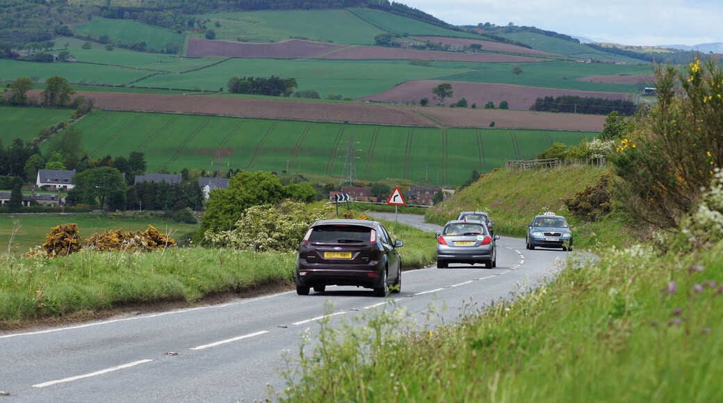 Winding road going down to Cupar, Fife