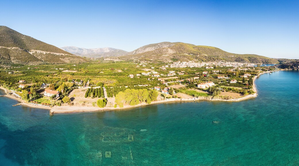 The sunken city near Ancient Epidaurus in Peloponnese, Greece