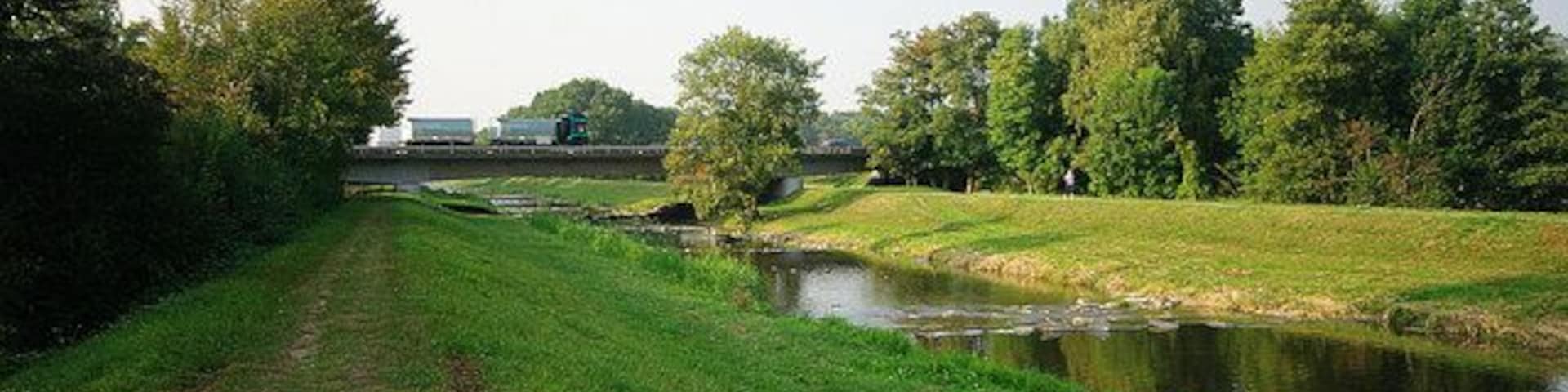 Blick entlang der Dreisam in Richtung A5