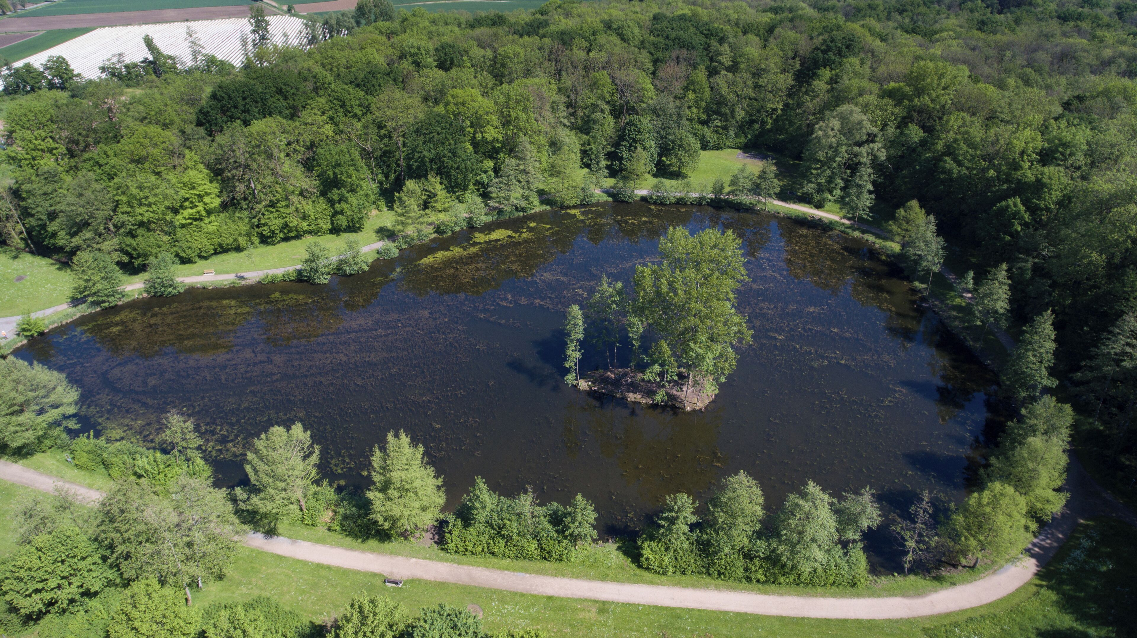 Aerial view Reutemattensee - Freiburg-Tiengen