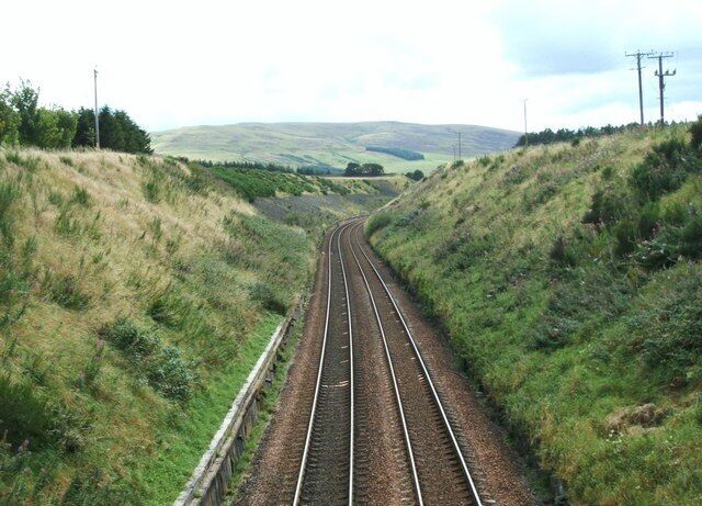 South from Gleneagles Railway Station Looking back south down the cutting, from minor road bridge.