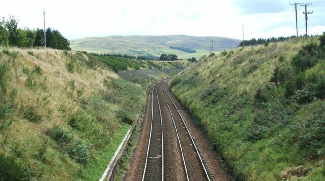South from Gleneagles Railway Station Looking back south down the cutting, from minor road bridge.