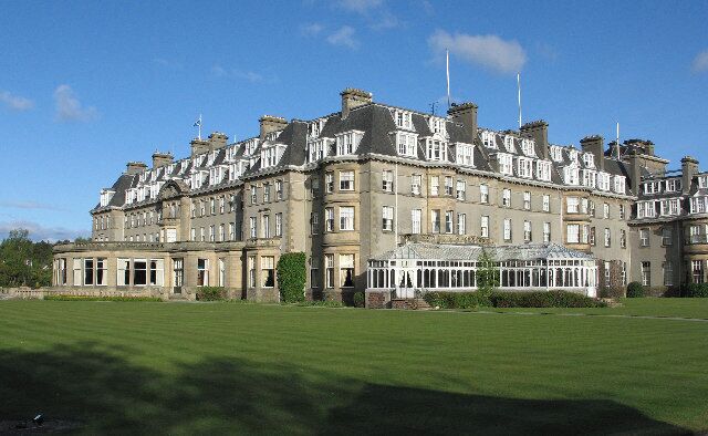 View of Gleneagles - a corner. This one's from ground level and therefore shows only a small corner of the estate!