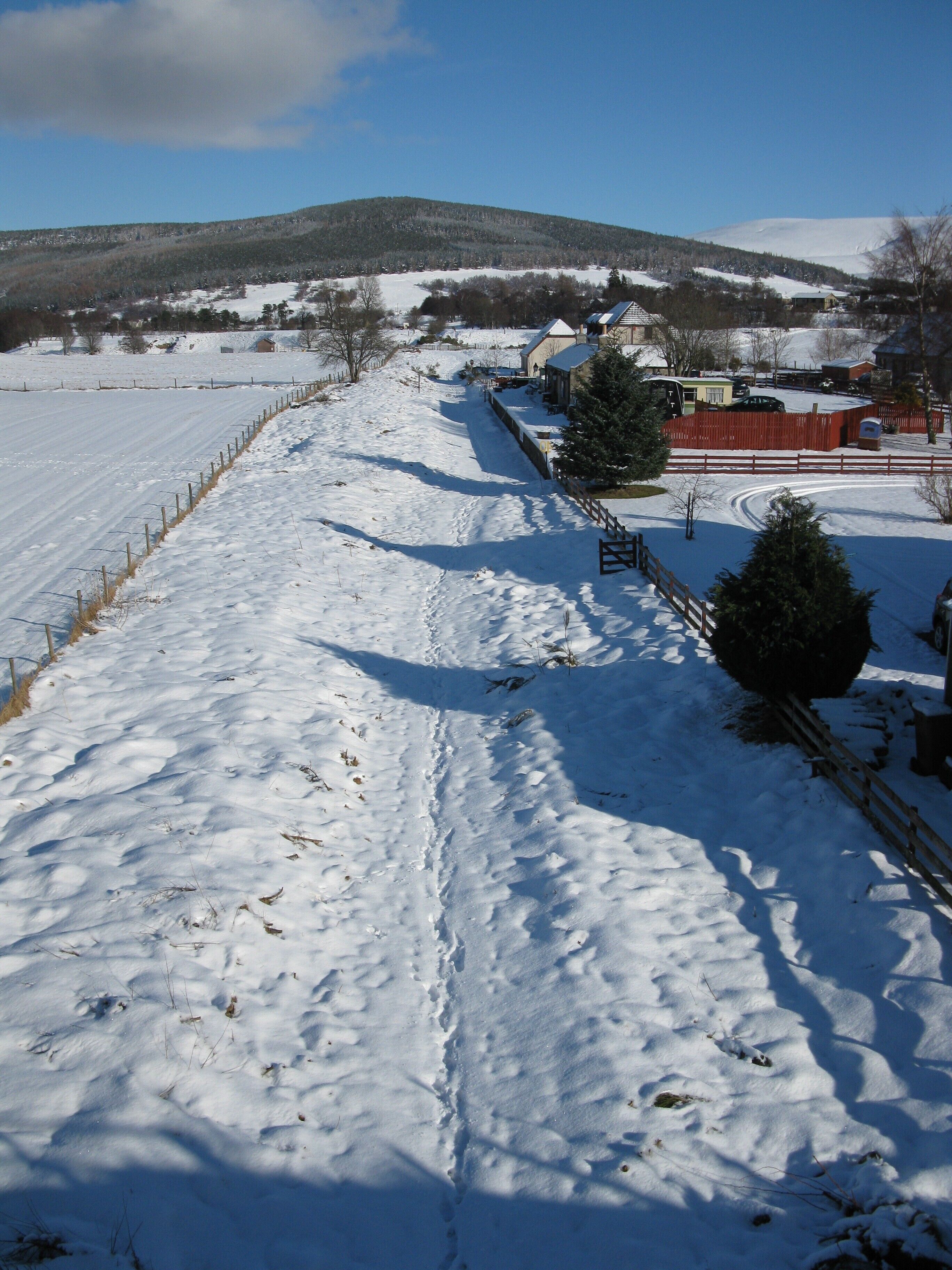 Cromdale Station Looking towards the former Cromdale Railway Station. This part of the trackbed now forms part of the Speyside Way long distance footpath.