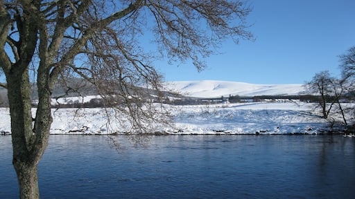 Hills of Cromdale Snow covered Hills of Cromdale seen from the west bank of the River Spey