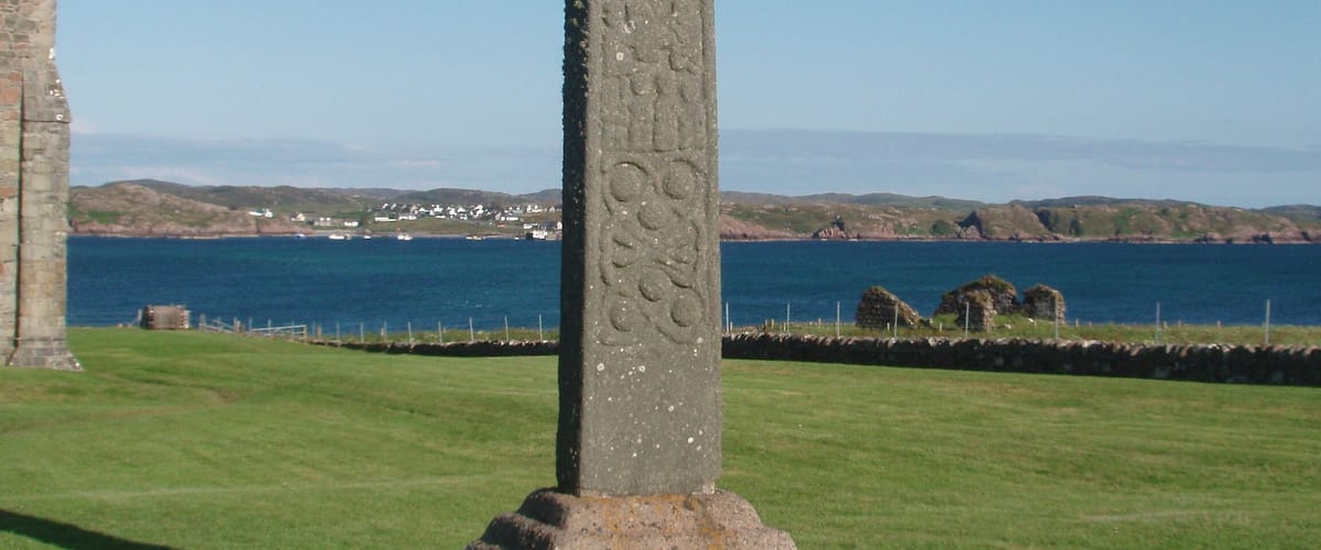 St Martin's cross, Iona Abbey, Isle of Iona, Scotland, in July 2011.