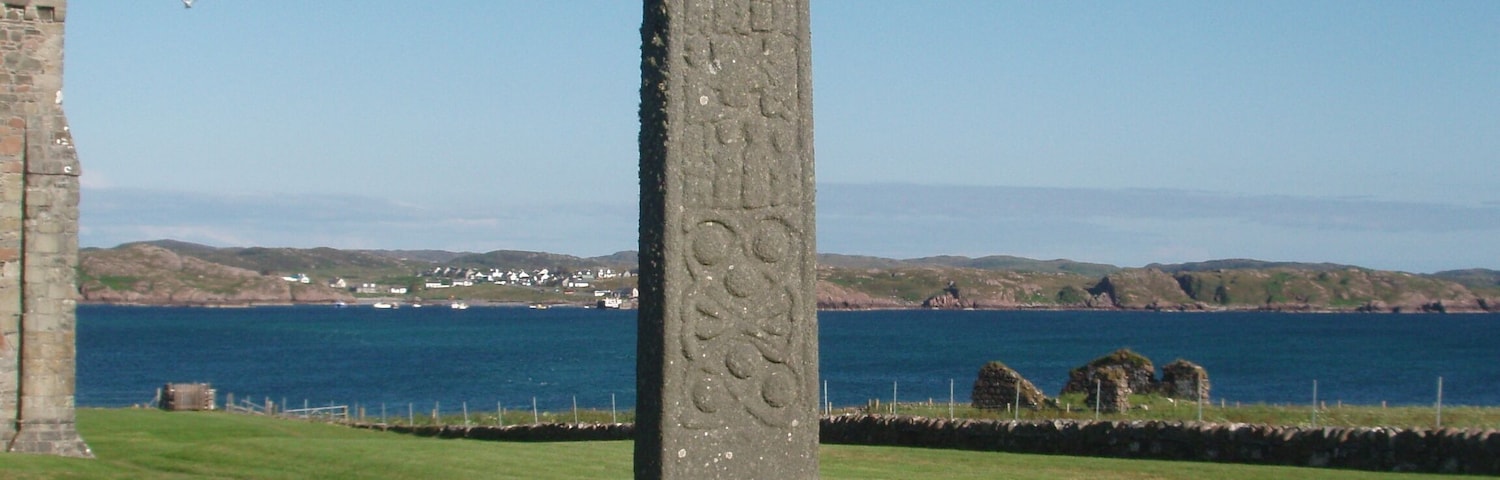 St Martin's cross, Iona Abbey, Isle of Iona, Scotland, in July 2011.