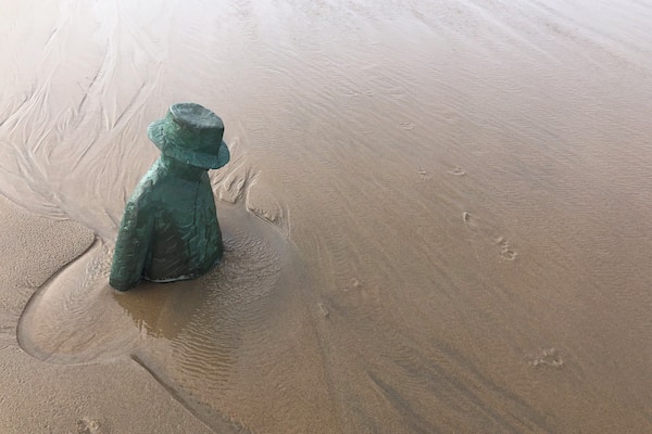The fanciest sea-town of Belgium is without a doubt Knokke-Heist. There are plenty of art galeries and several art pieces are also found on the beach itself. The work on the picture here is of the Belgian artist Folon and is a statue of a sitting man. While itâs not visible with high tide, I was surprised to find it almost completely buried by the sand. This might have something to do with the fact that works to add sand to the coastline were ongoing...