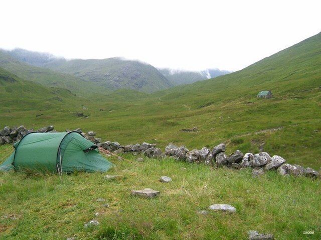Camban sheepfold with bothy in the background