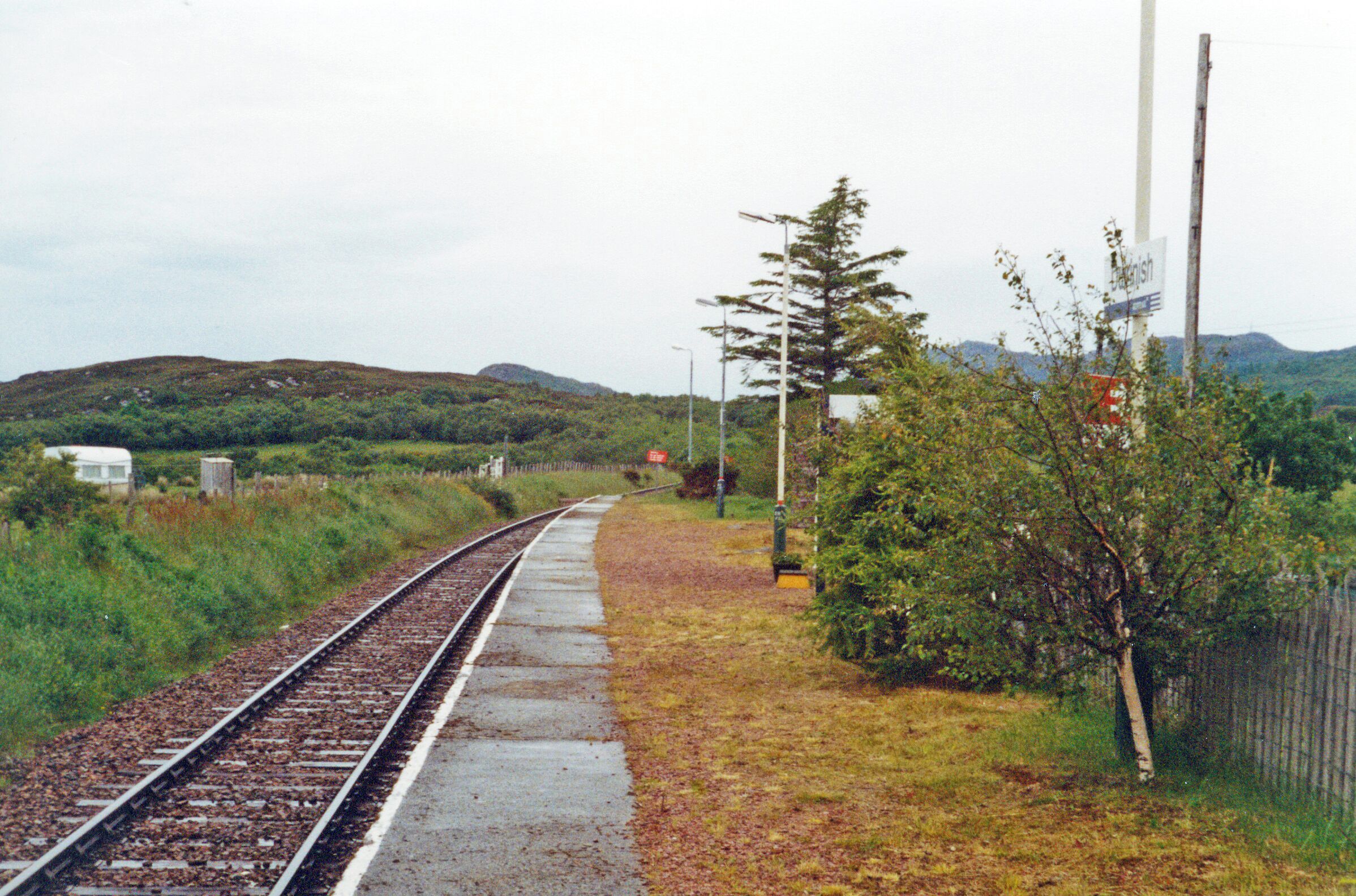 Duirinish station. View eastward, towards Dingwall: ex-Highland Railway (Inverness) - Dingwall - Kyle of Lochalsh line.