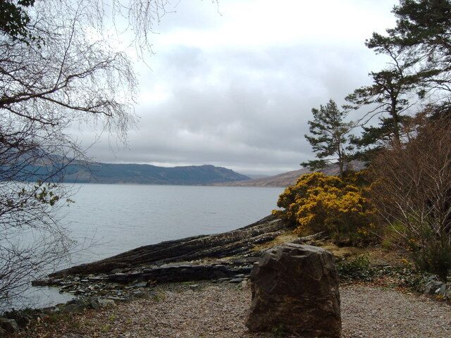 Balmacara Bay from the sunken garden at the Scottish National Trust property