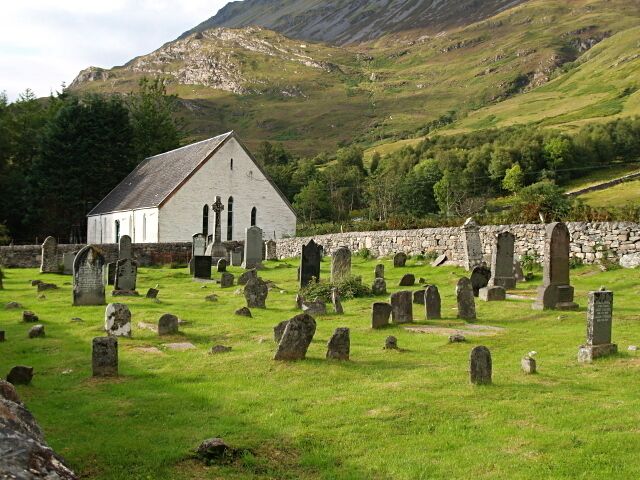 Graveyard and kirk, Arnisdale
