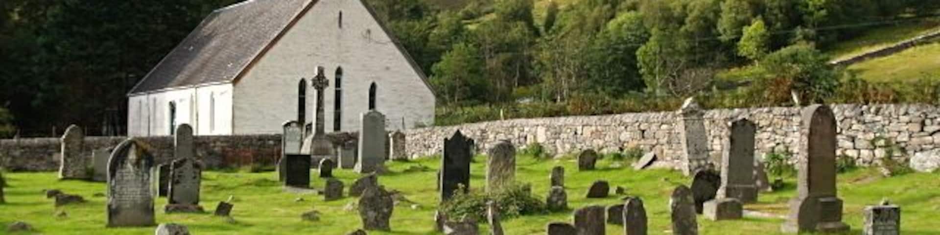 Graveyard and kirk, Arnisdale