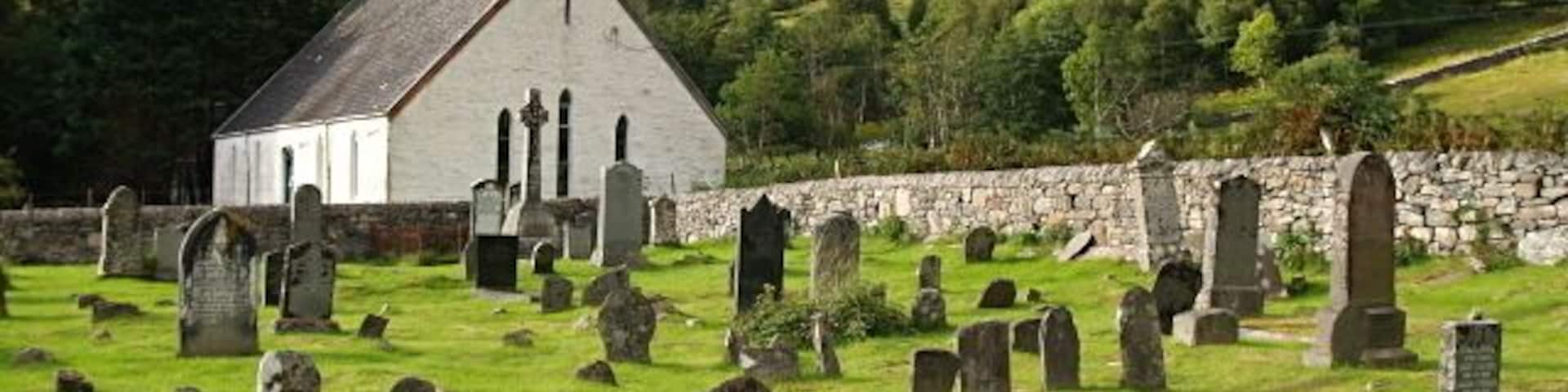 Graveyard and kirk, Arnisdale