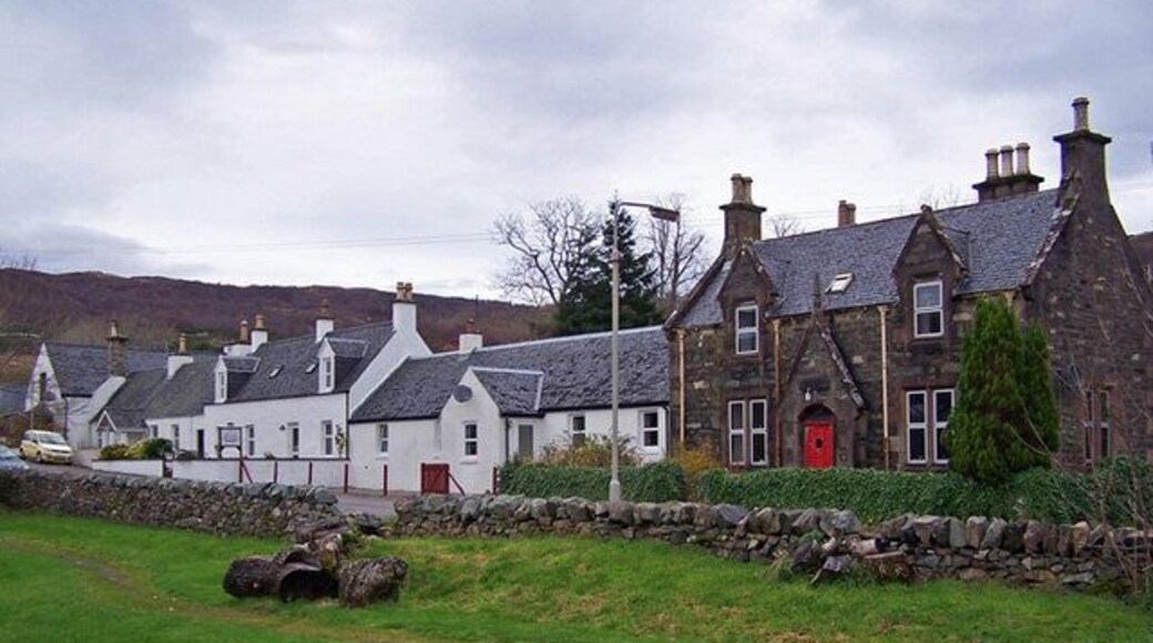 Balmacara Square These buildings face south west across the restored millpond in the centre of The Square.