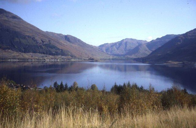 Loch Duich from the Glenelg road Strath Croe on the other side of the loch.