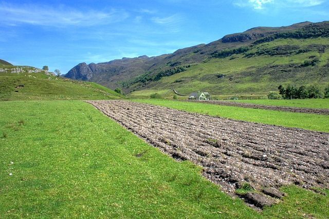 Ploughed Field, Bundalloch Looking up Glen Glennan.