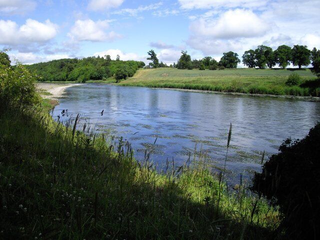 River Tweed The St Cuthbert's Way runs along the river's west bank here.
