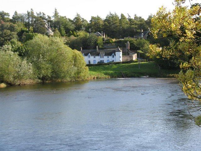 Looking down the Tweed A view from the suspension bridge at Dryburgh.