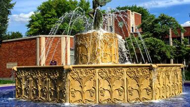 Beautiful campus in Finger Lakes region with awesome Gothic architecture. Be ready for purple everywhere!