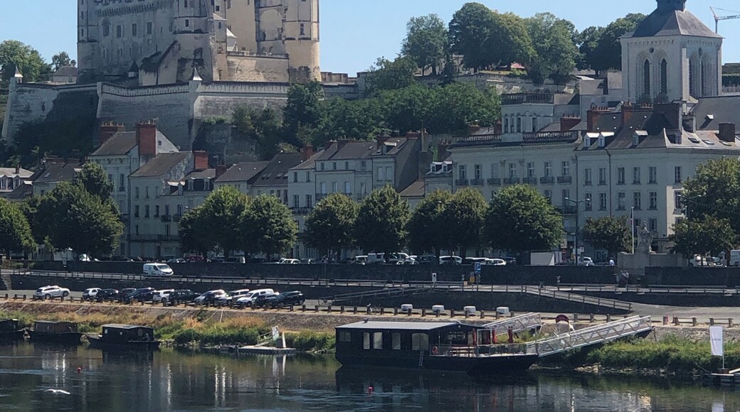 Looking across the river Loire towards the impressive Chateau de Samur