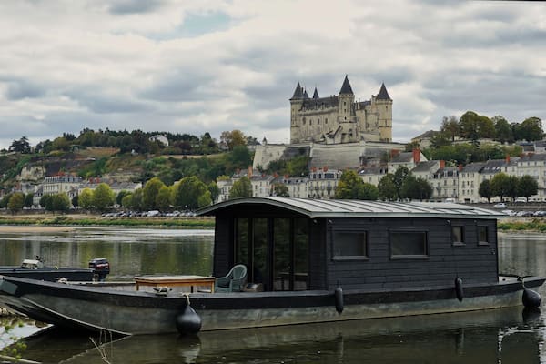 Saumur Castle from the opposite bank of the Loire River with stunning views.