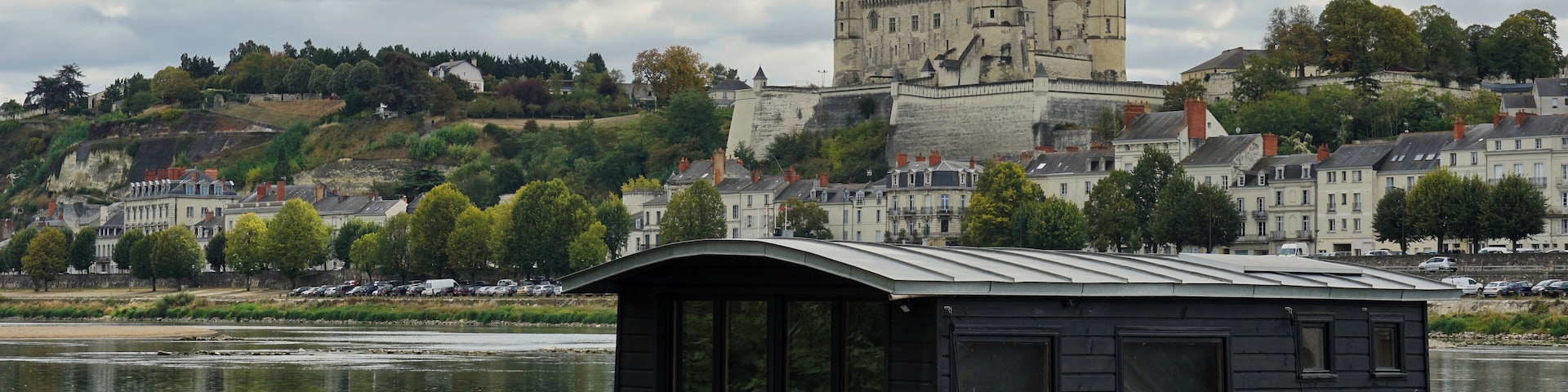 Saumur Castle from the opposite bank of the Loire River with stunning views.