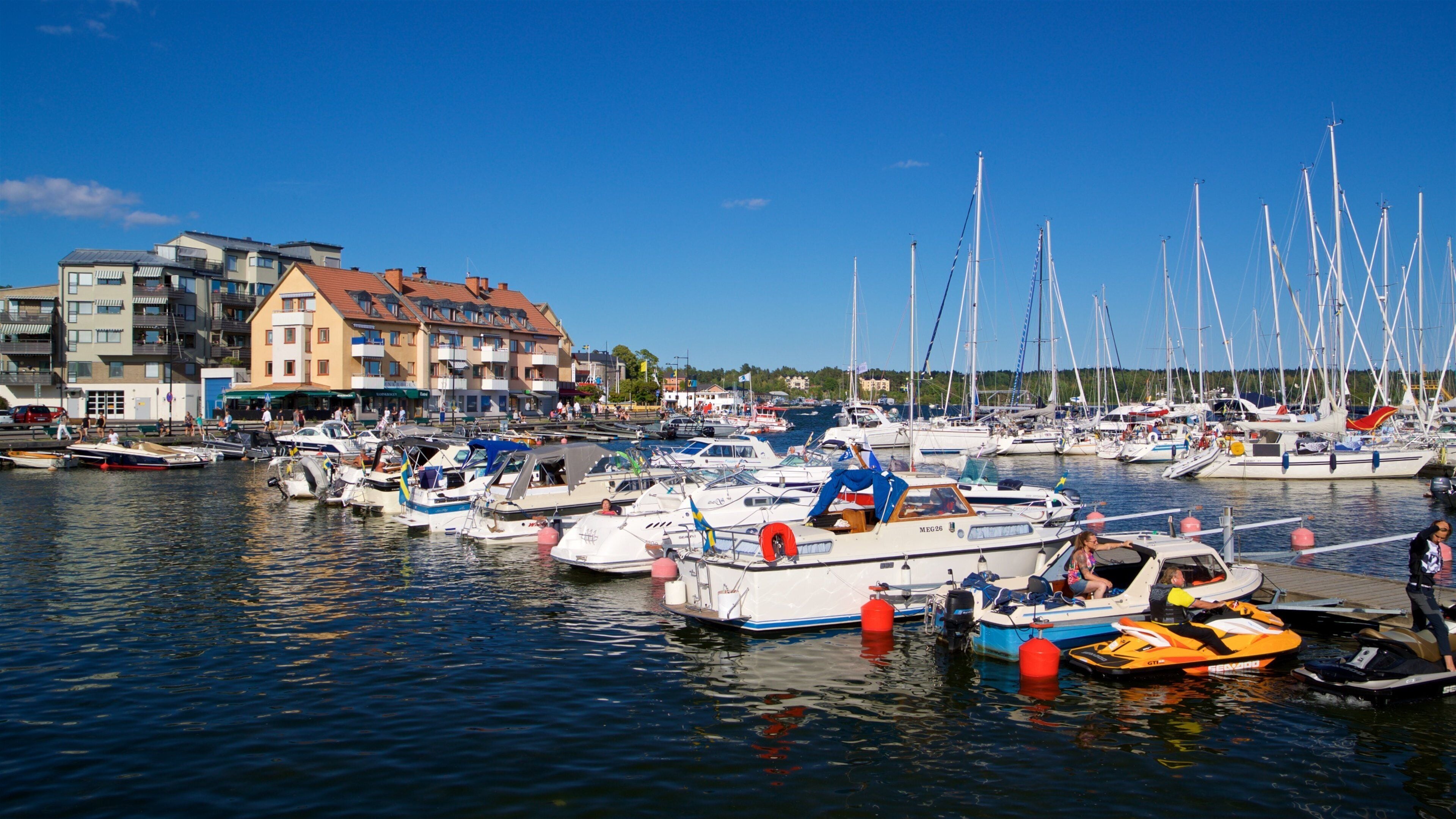 Vaxholm which includes a bay or harbor
