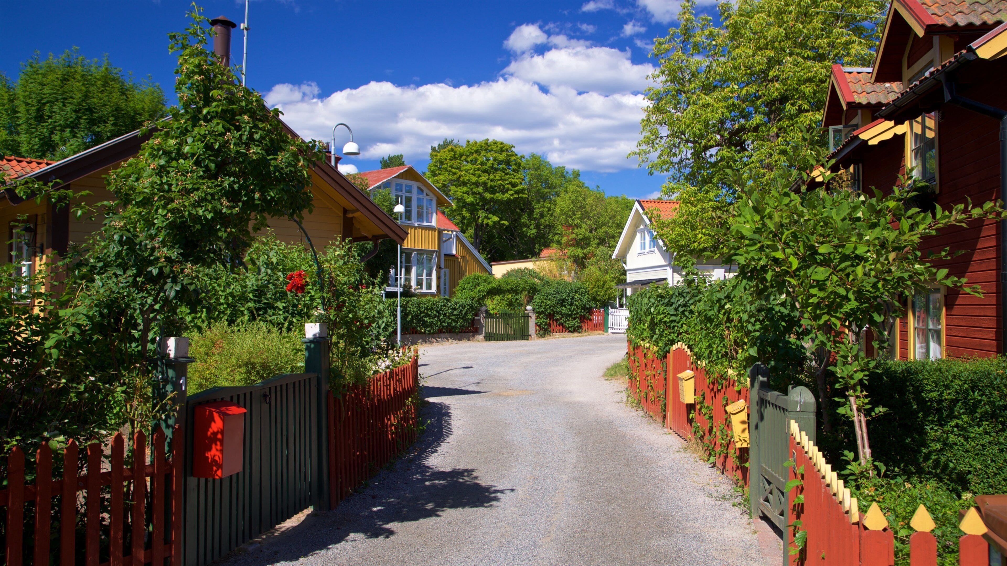 Vaxholm featuring a small town or village