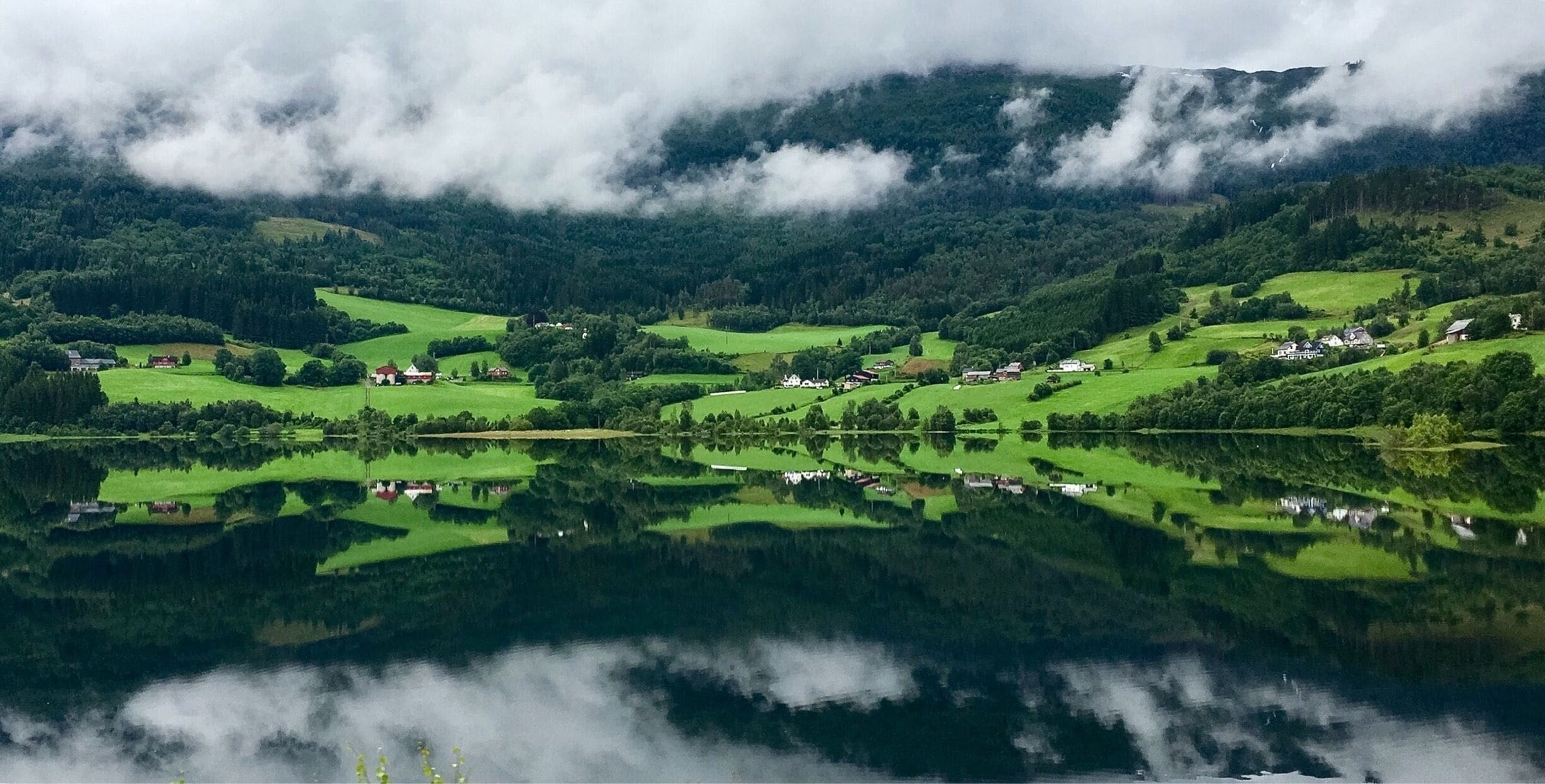 While driving from Bergen to Oslo, we went through this region of beautiful lakes.  I've never seen such perfectly reflecting pools of water.  This was actually shot on my iPhone out the car window.
