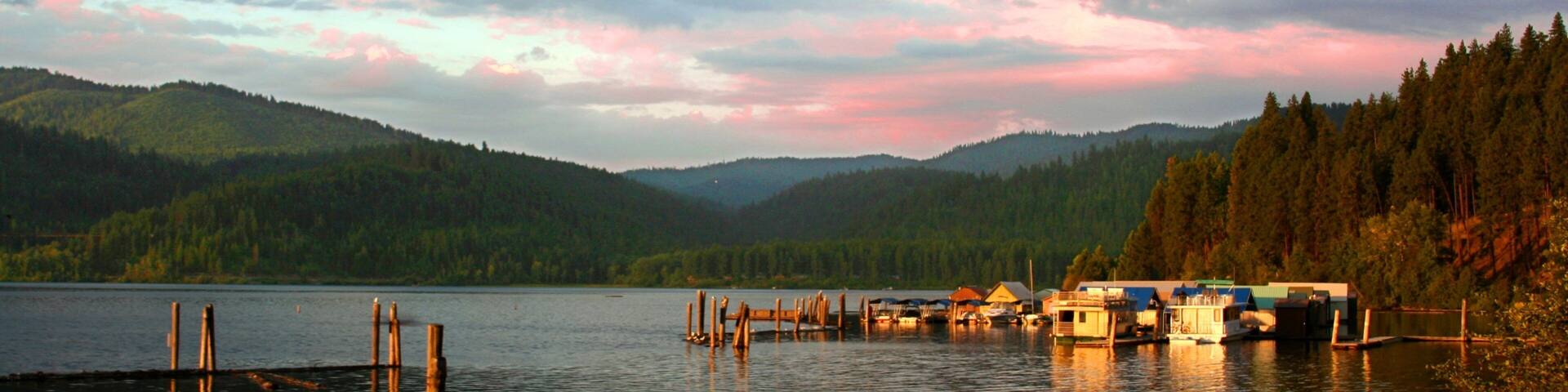 Harrison featuring a lake or waterhole