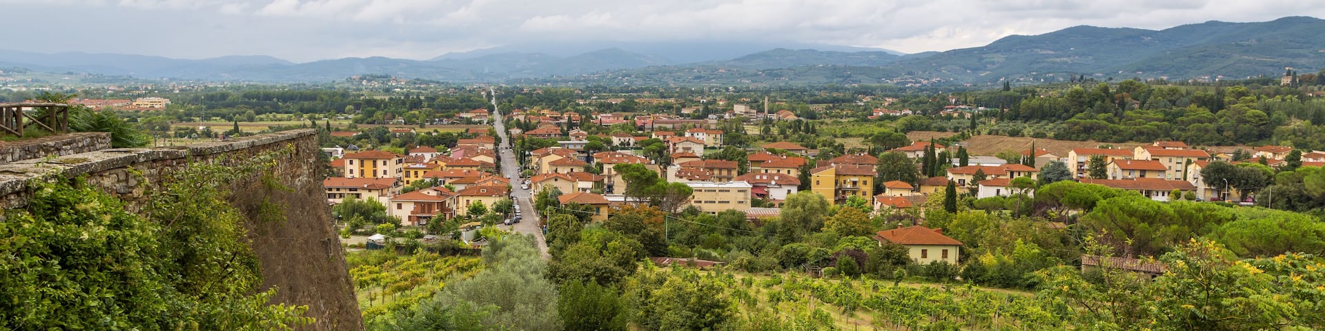 view of medieval town Arezzo, Tuscany, Italy