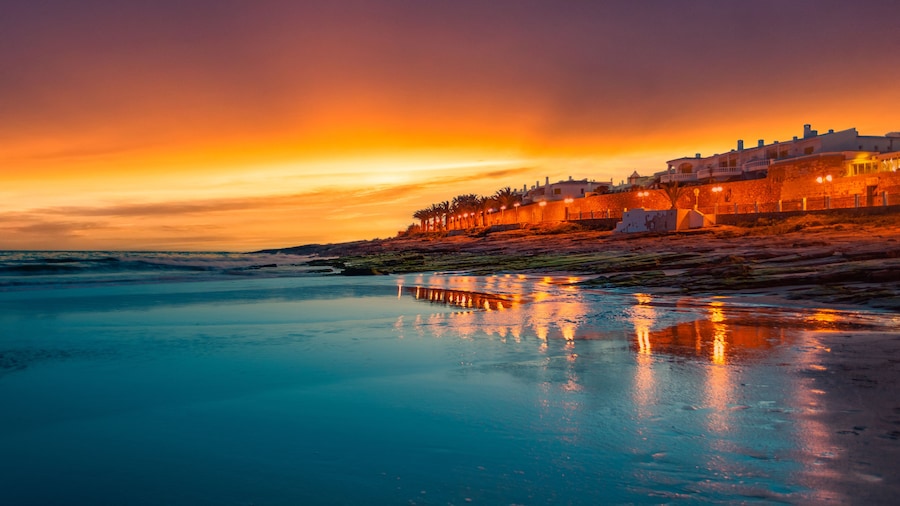 Beach of Praia da Luz in the Algarve