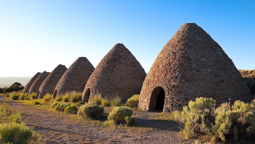 WHITE PINE COUNTY, NEVADA, UNITED STATES - Jun 27, 2018: Historic Ward Charcoal Ovens