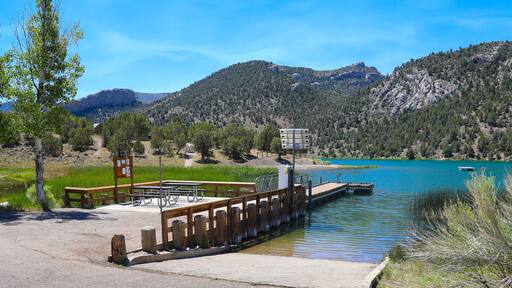 WHITE PINE COUNTY, NEVADA, UNITED STATES - Jun 28, 2018: Cave Lake State Park Boat Launch