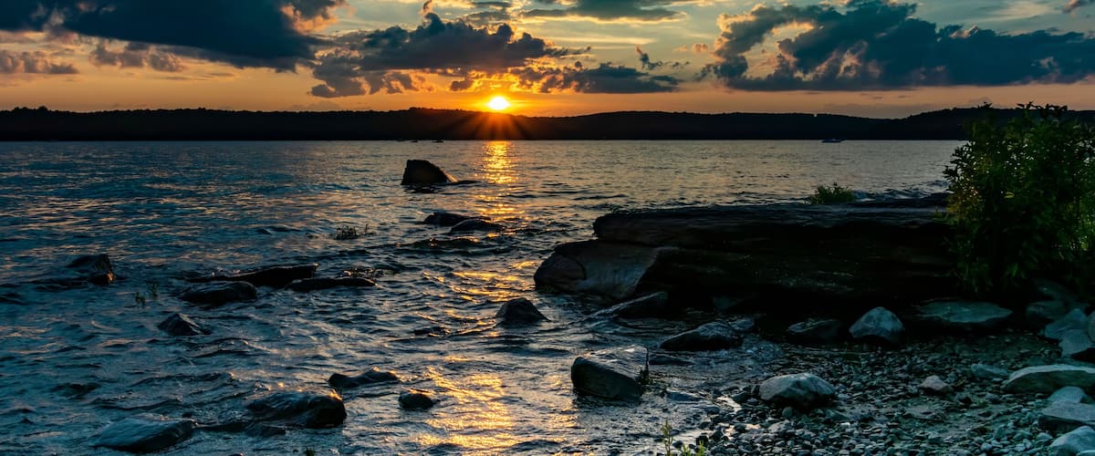 Sunset over Lake Wallenpaupack in Pennsylvania