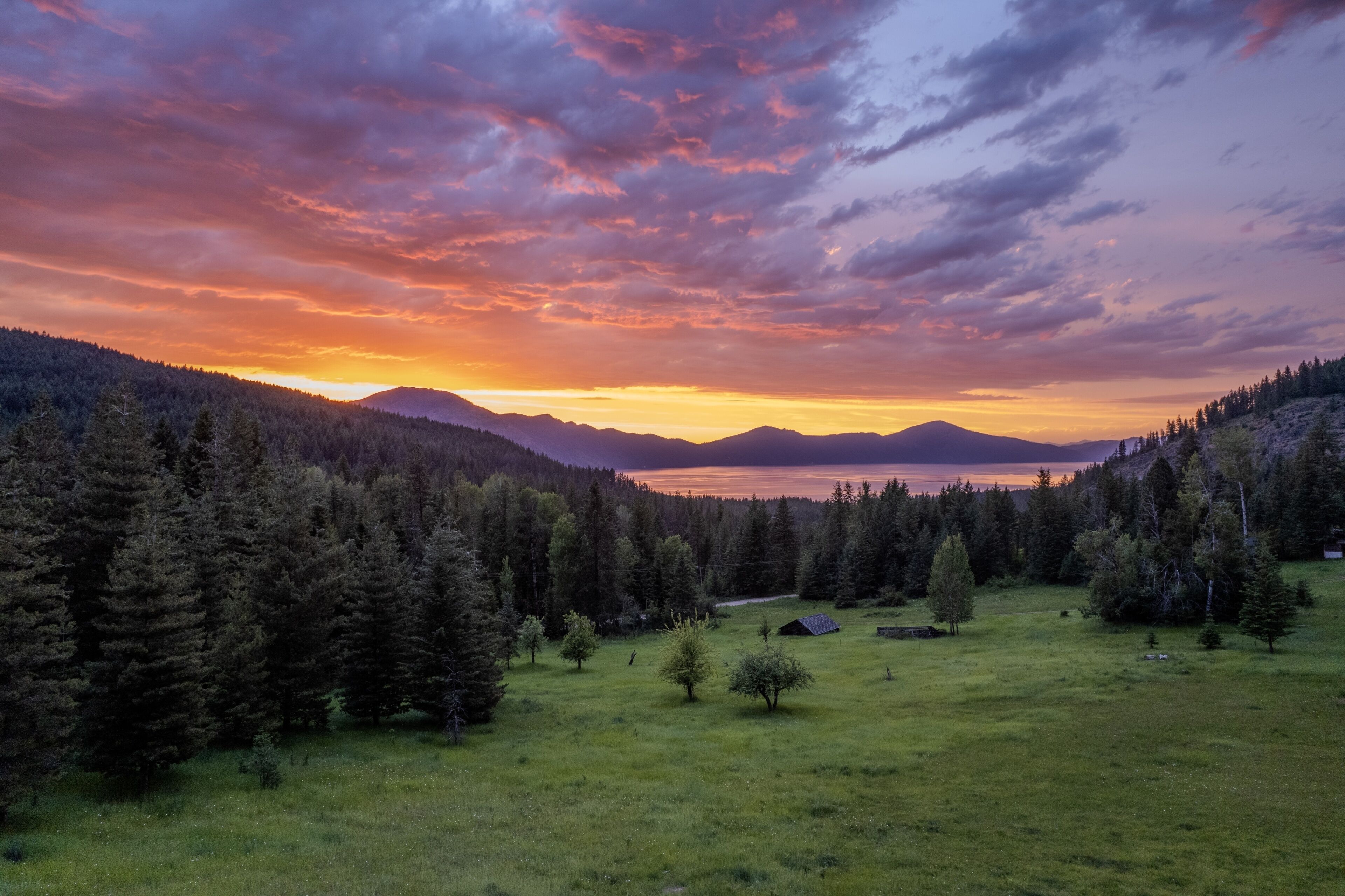 Lake Pend O'reille from the air. Photos take near Lakeview ID across the lake from Bayview Idaho