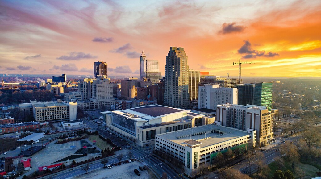 Raleigh, North Carolina, USA Drone Skyline Aerial