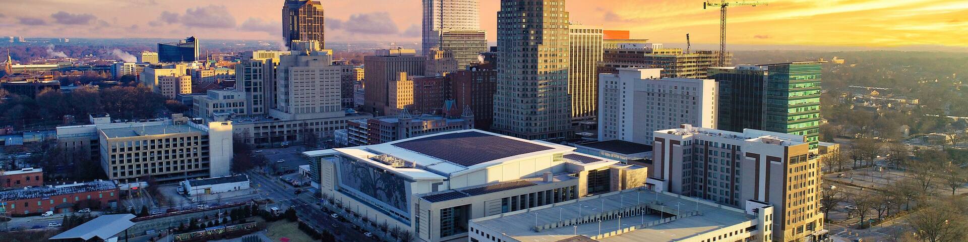 Raleigh, North Carolina, USA Drone Skyline Aerial