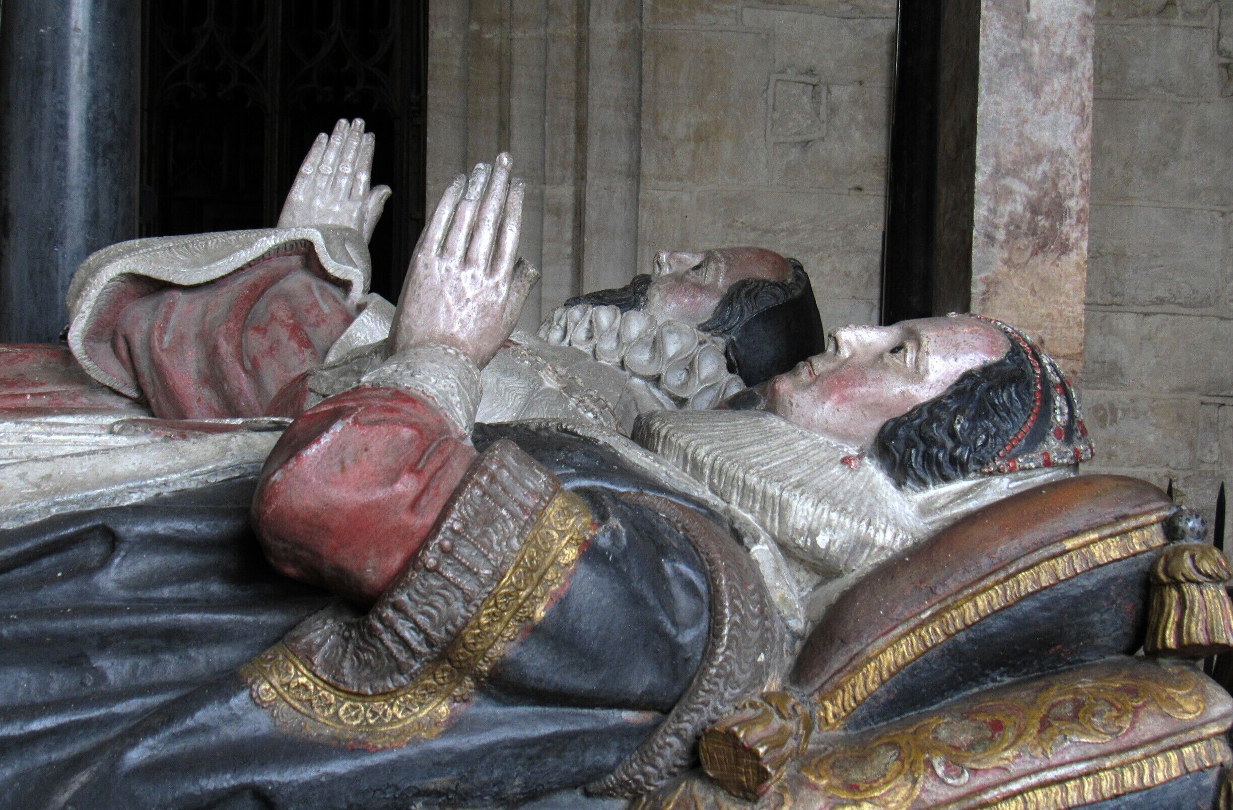 Part of the ornate tomb of the Tanfields in St John the Baptist church, Burford. Sir Lawrence, a prominent lawyer and politician died in 1625 and his wife, Elizabeth, in 1629.
