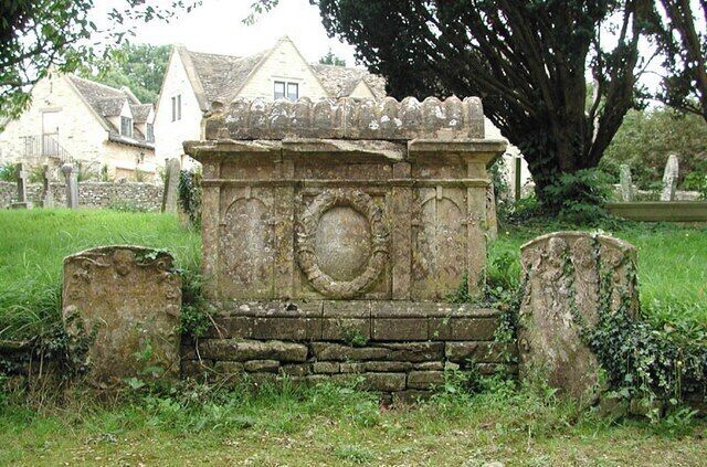 St Peter, Windrush, Gloucestershire - Churchyard, near to Windrush, Gloucestershire, Great Britain. This is a photo of listed building number 1090417.