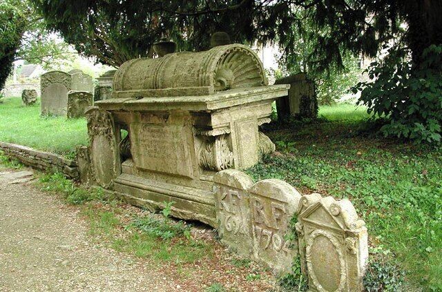 St Peter, Windrush, Gloucestershire - Churchyard, near to Windrush, Gloucestershire, Great Britain. This is a photo of listed building number 1157115.