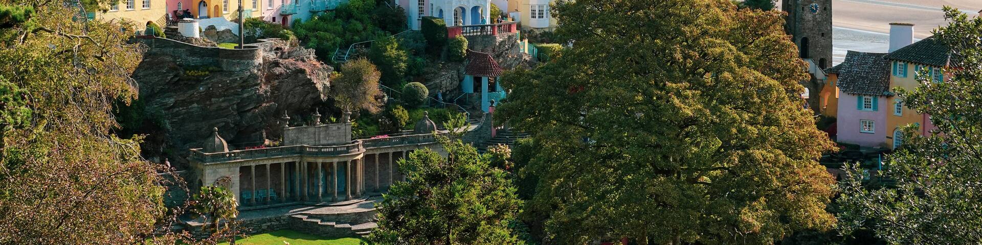 Portmeirion, an Italian style tourist village in Gwynedd, North Wales